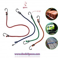 Cuerda Elastica Con Ganchos Para Sujetar 150cm. De largo en colores