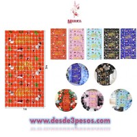 Cortina de Fiesta a CUADROS NAVIDEÑA varios modelos con Frase de Feliz Navidad 96 x 120 cm