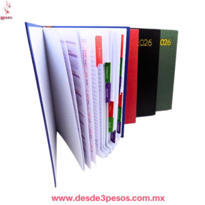 Agenda 2026 Pasta Dura en varios colores 14.5 x 21cm.