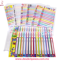 Kit de 5 Tiras con 16 Etiquetas c u Escolares Adhesivas Para lapices Varios Personajes | Planilla 21x9cm