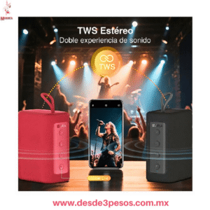 Altavoz Bluetooth Portátil 1ORA de 11 x 8.5cm  – Sonido Potente, Resistente al Agua y Batería de Larga Duración BOC244