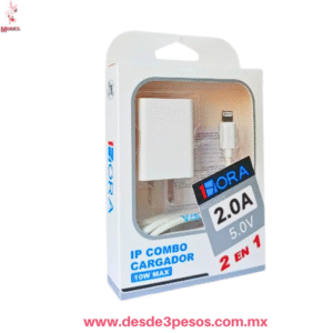 Cargador Rápido 1 HORA IP Combo, 10W, 2 en 1 - Compacto y Eficiente 🚀CAR088