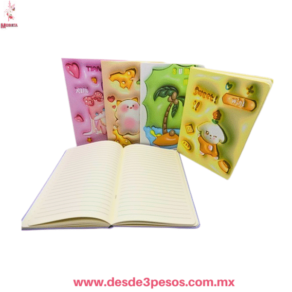 Cuaderno A5 Cute Kawaii Pastel – Libreta de Apuntes A rayas 21x14.5cm.  YONG-69-7 - Imagen 2