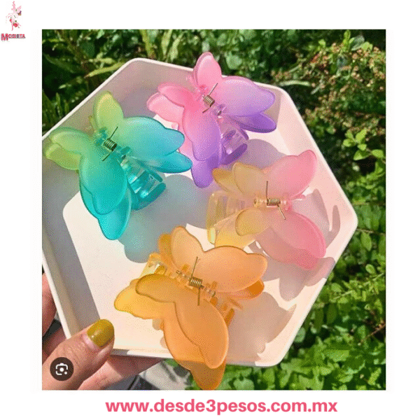 Paquete con 12 Pinzas en forma de  Mariposa de 7cm - Estilo y Color para tu Cabello ✨ QHP-F396
