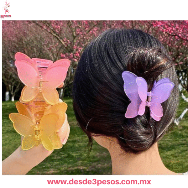 Paquete con 12 Pinzas en forma de  Mariposa de 7cm - Estilo y Color para tu Cabello ✨ QHP-F396 - Imagen 2