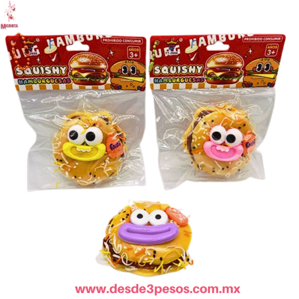 Hamburgesa Squishy "F.G. TOYS" Anti estrés 7cm 🍔✨TT-2988 - Imagen 2