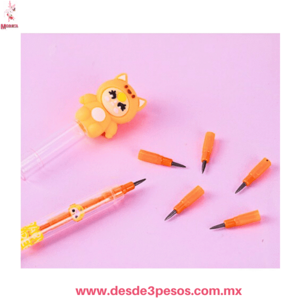 Lápices Apilables Kawaii con Figuras de Animales y Minas Incluidas - 18 cm, X-85-33 - Imagen 4