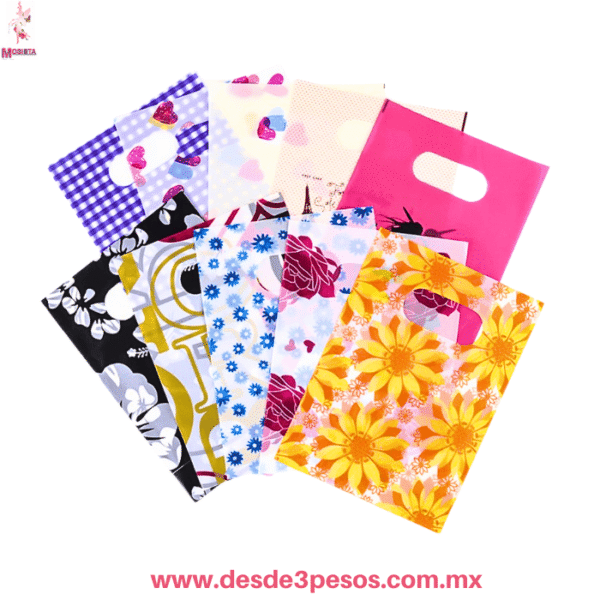 Paquete con 100 Bolsas de Polipapel Decorada en varios modelos 29 x 20 cm - Imagen 3
