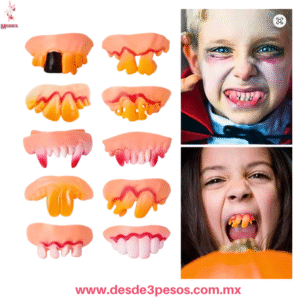 Bl?ster con par de Dientes para Halloween 7 x 4 cm 7 x 2.5cm.
