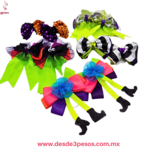 Carton con Par de Moños para  Halloween  10 x 7cm -c/u