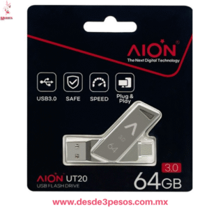 Memoria USB 3.0 Flash Drive de 64GB, Plug & Play, Diseño Compacto UT10