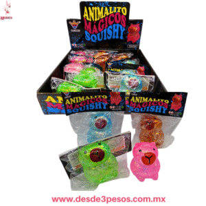 Squishy Capibara relleno de gel con diamantina  en varios colores 7cm