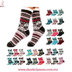 Calcetines Antideslizantes Térmicos  - adulto unitalla varios diseños