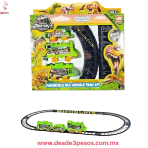 Tren de Dinosaurios Motorizado JIN TOYS, Set de Rieles Cambiables, 44x25 cm, YONG-2238