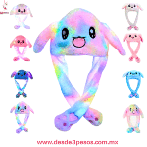 Gorro Levanta Oreja Con Luz Movimiento Orejas 31cm. De ancho por 20 de alto