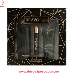Set de 3 pza 2 Perfumes 110 y 10 ml. Crema 100 ml. BRAVO hero N7656