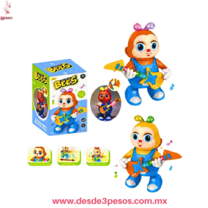 Abeja Danzante Musical  con luz ocupa 3 pilas AA no incluidas 23 x 14 cm.