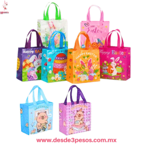 Paq. C/12 Bolsa de peyon y plastico decorada modelos 22 X 28