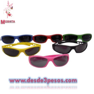 Lentes para Niños armazon de plastico en colores 15 x 4 cm.