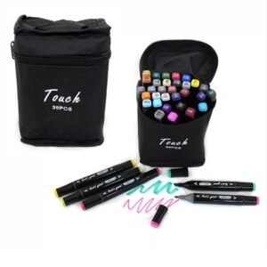 Maletin con 36 Plumones Doble Punta 15 cm de largo