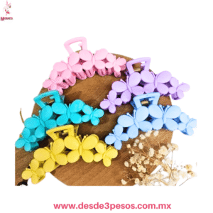 Bolsa con 12 Pinzas y 4 Mariposas colores matte 10 x 4 cm.