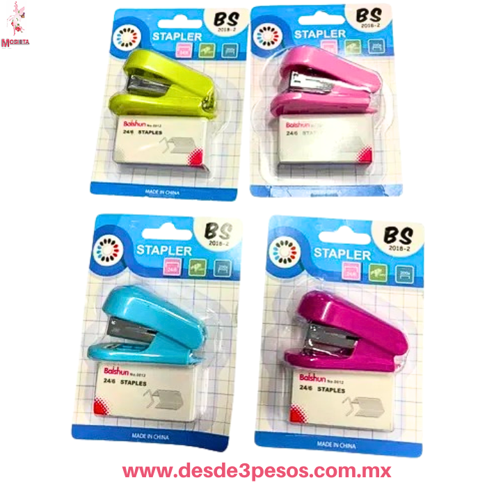 Mini Engrapadora incluye caja de grapas 24/6 ATAPLES 6 X 3 cm en colores B30-B - Imagen 3