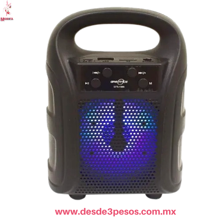 Bocina Bluetooth Portatil Link Bits 4" con Luz LED y TWS Modelo SA411T 15 x 12 cm. - Imagen 2