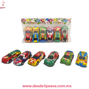 Bolsa con 6 Carros Deportivos de Traccion 7.5 x 3.5 cm X-480-45