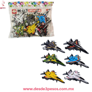 Bolsa con 6 Aviones de Combate de Traccion 9 x 6.5 cm. X-480-43