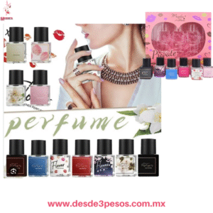 Caja Decorada con 6 Perfume Maiden Anna 10 ml. Diferentes aromas dulces y citricos