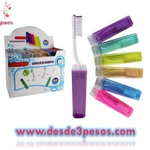 Caja con 24 Cepillo de Dientes para Bolsillo 15 cm en Colores