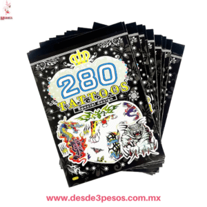 Paq. C/20 Blocks de Tatuajes Temporales con 4 hojas en varios modelos 11 x 8 cm