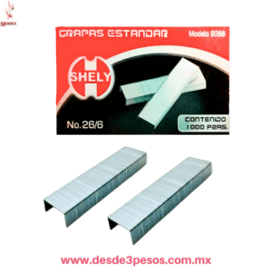 Caja de Grapas Shely cont.1000 Grapas No. 26/6 SHELY
