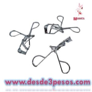 Paquete con 10 Enchinador Metalico Cromado con goma blanca.