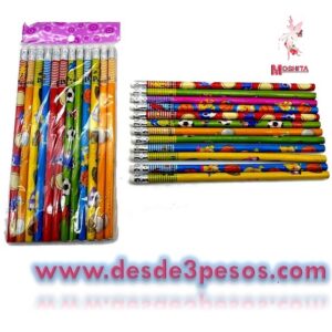 Paquete con 10 Lapices Decorados en varias figuras