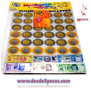 Monedas Didacticas con Billetitos de cartòn 42pza.