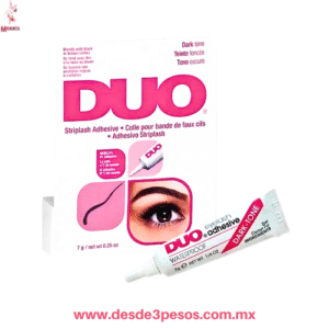 Caja con 12 Pegamentos para Pestañas  Rosa DUO  Obscuro de gotero 9g.