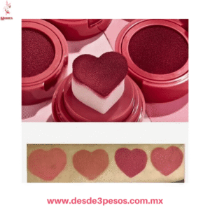 Rubor liquido FAVOR BEAUTY aplicador en forma de corazón 4 tonos 12 ml. Caja con 12 pza. precio por 1pza.