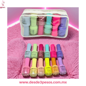 Set de 12 Esmaltes FAVOR BEAUTY en Colores matte Pastel 16ml.