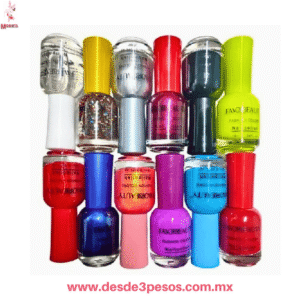 Set de 12 Esmaltes FAVOR BEAUTY en Colores matte brillosos y neon 16ml.