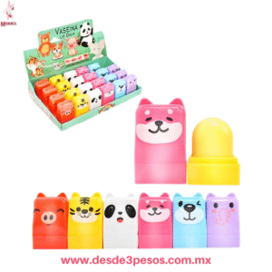 Bálsamo labial Magico en presentación de Animales Animados Favor Beauty caja con 24 pza. precio por 1 pza.