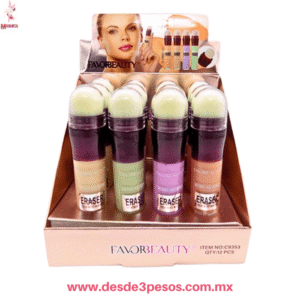 Correctores  iluminador y contorno FAVOR BEAUTY caja con 12 pza. precio por 1 pza. 8ml.