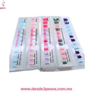 Set con 12 uñas postizas decoradas varios tonos