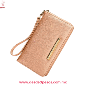 Cartera Rectangular vinipiel con cierre y tarjetero 10.05 x10 cm en colores