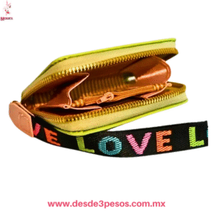 Monedero Pulsera LOVE con cierre y dos divisiones, con tarjetero 11 x 9 cm