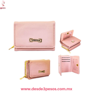 Cartera 1 divisi½n con tarjetero y monedero de cierre en colores 9 x 11.5 cm.