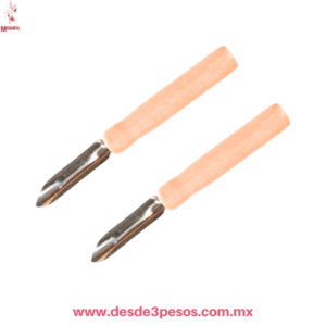Pelador con descamador de Madera 16.5 cms.