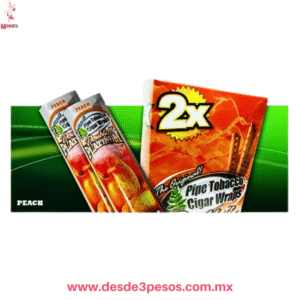 Sobre con 2 envolturas sabor DURAZNO ( PEACH ) para cigarros, Double Platinum