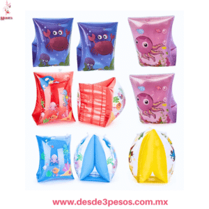 Par de Flotadores para Niños en colores y figuras Acuaticas 15 x 15 cm sin inflar