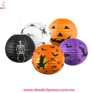 Farol con diseños para Halloween 31cm en varios colores
